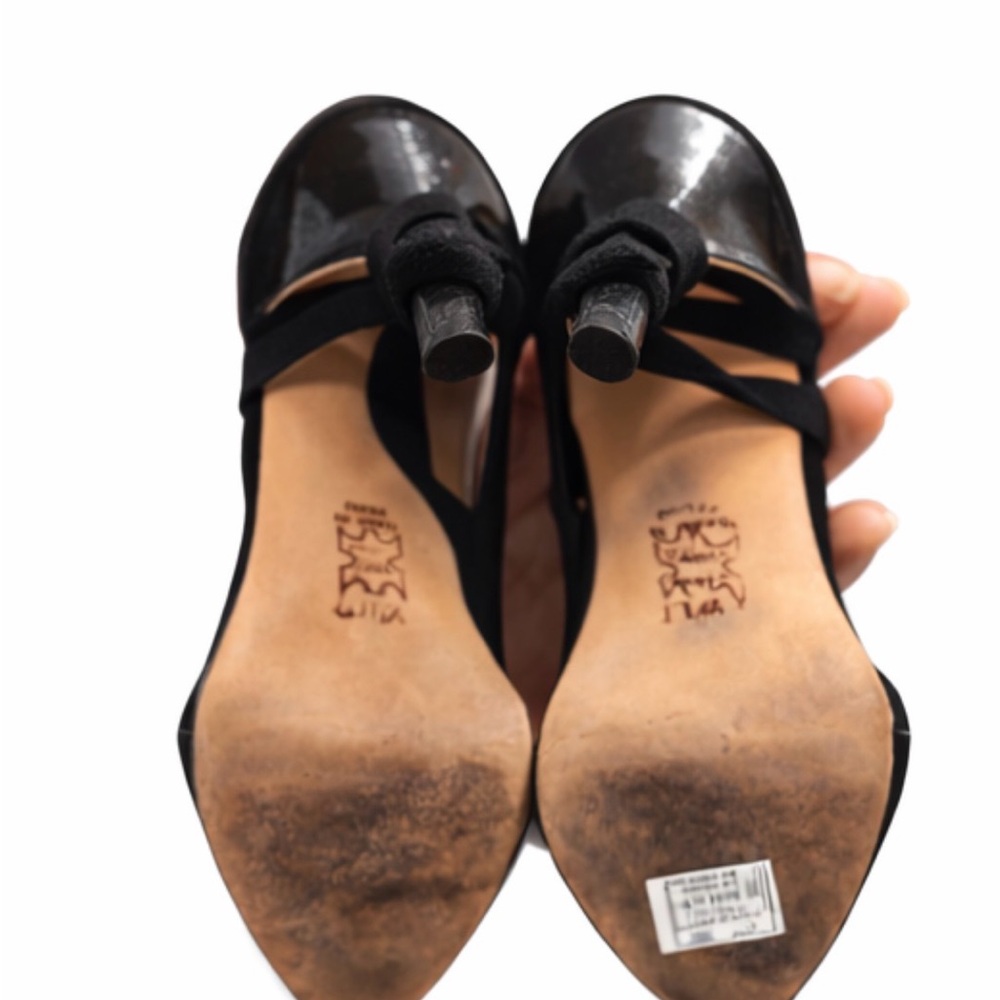 Ulla Johnson Tassel T-Strap Pumps Black Suede Heels Size 10 IT 40 Designer - Picture 7 of 10